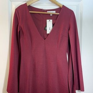 Rare London Burgundy Mini Cap Dress in a size 6